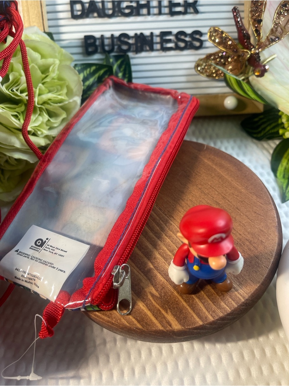 Nintendo Super Mario Bundle Drawstring Backpack Turtle Shell Mario Figure Pouch - Picture 2 of 6